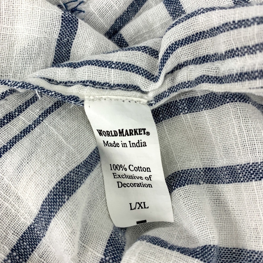 World Market Navy Blue & White Striped Tunic - Picture 5 of 6